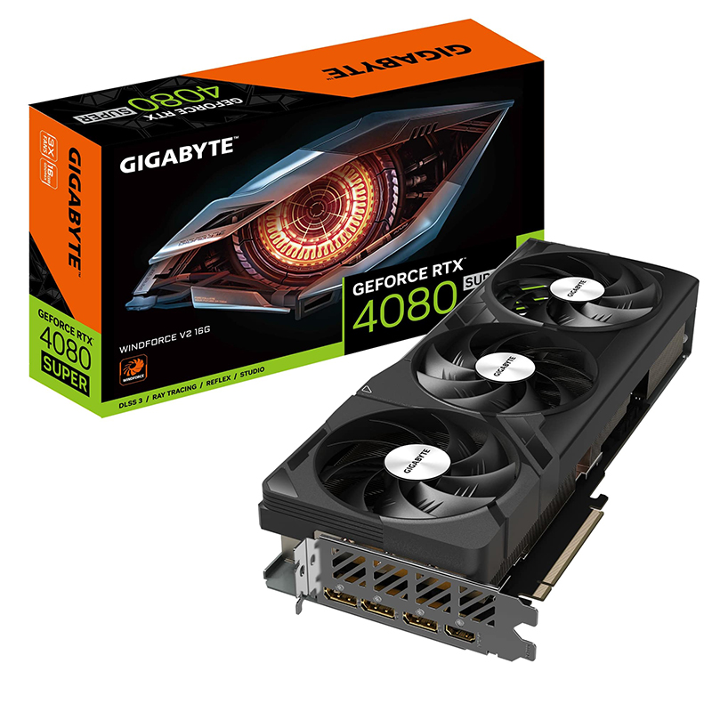 Видеокарта GigaByte GeForce RTX 4080 Super Windforce V2 2550MHz PCI-E 4.0 16384Mb 23000MHz 256-bit HDMI 3xDP GV-N408SWF3V2-16GD