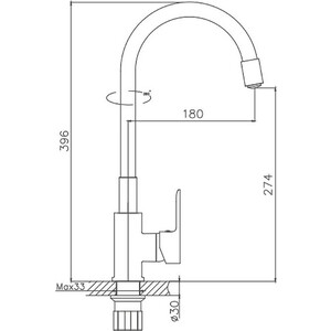 Смеситель для кухни Haiba HB113-8 гибкий излив, белый/хром (HB70113-8)