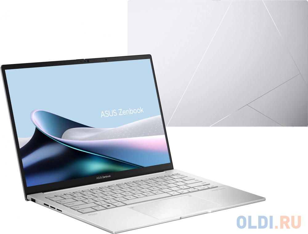 Ноутбук Asus Zenbook 14 UX3405MA-QD488W Core Ultra 7 155H 16Gb SSD1Tb Intel Arc 14" OLED FHD+ (1920x1200) Windows 11 Home silver WiFi BT Cam Bag
