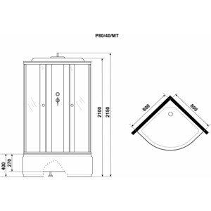 Душевая кабина Niagara Promo P80/40/MT 80х80х215