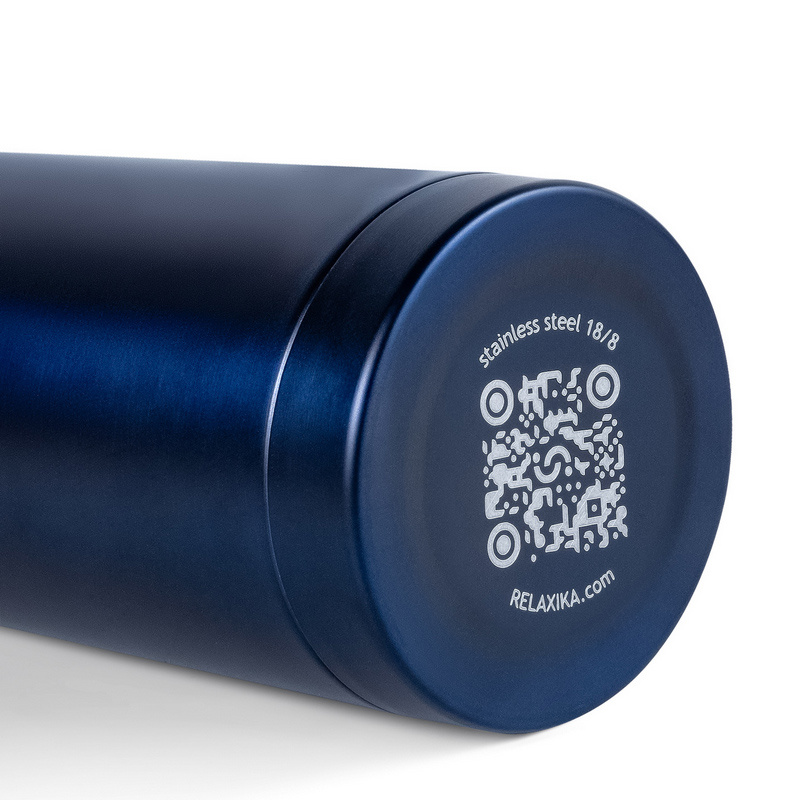 Термос Relaxika + стикерпак 7 вершин 350ml Dark Blue R101.350.3