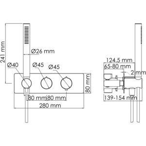 Термостат для душа Wasserkraft Elbe черный soft-touch (7488 Thermo)