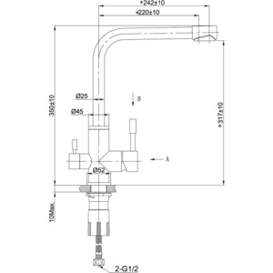 Смеситель для кухни Lemark Expert с подключением к фильтру, черный (LM5061BLN)