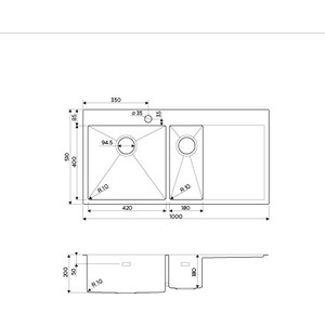 Кухонная мойка Omoikiri Akisame 100-2 IN-L нержавеющая сталь (4973544)