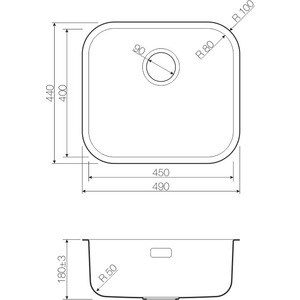 Кухонная мойка Omoikiri Omi 49-U/I GM вороненая сталь (4993073)