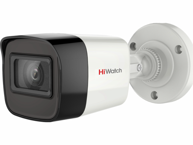 Камера HD-TVI HiWatch DS-T500A 3.6 мм уличная, корпусная, 5Мпикс, CMOS, до 20 кадров/с, до 2560x1944, ИК подсветка 30 м, -40 - +60, белый (DS-T500A (B))