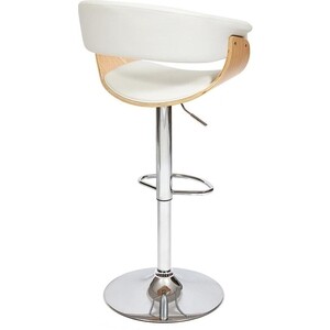 Барный стул TetChair Vimta (mod. 4021S) металл/дерево/экокожа белый/натуральный/хром