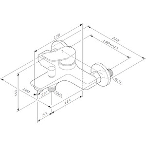 Комплект смесителей Am.Pm X-Joy с душем, хром (F85A10000, F85A82100, F0170A000)