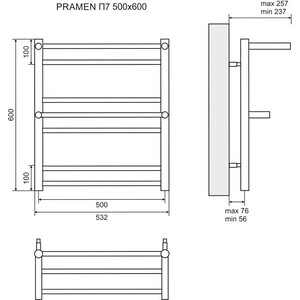 Полотенцесушитель электрический Lemark Pramen П7 500x600 (LM33607E) в Москвe