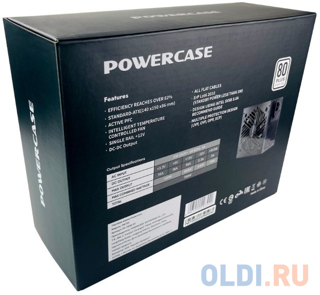 Powercase PW700 (80 Plus, ATX 2.31, 700W, APFC, DC-DC, 120mm Fan) / PS-700W-DC в Москвe