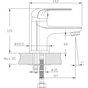 Смеситель для раковины Orange Iris (M41-021cr)