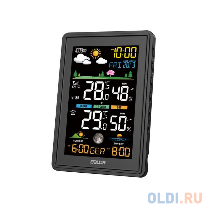 BALDR B0360WST2H2PR-V3-BLACK Беспроводная Метеостанция с функцией отображения давления, черный