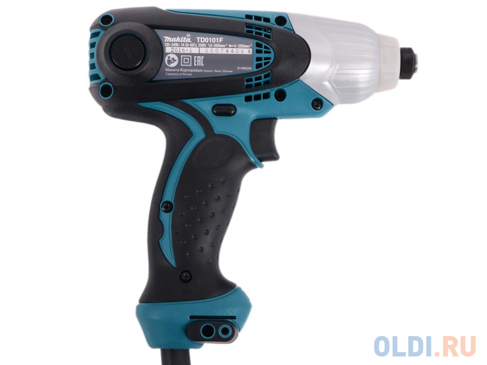 Шуруповерт Makita TD0101 230Вт Шуруповерт уд,230Вт,0-3200у\\м,6-ти гран 6.35,100Нм,0.99кг,кор,M4-M14,бита Philips в Москвe