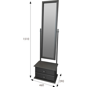 Зеркало с тумбой Мебелик Селена серый (П0004684) в Москвe