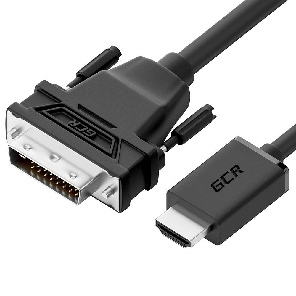 Кабель HDMI(19M)-DVI(25M), экранированный, 1.8 м, черный Greenconnect (GCR-55520)