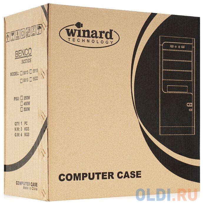 Корпус microATX Winard Winard 5825 Без БП чёрный