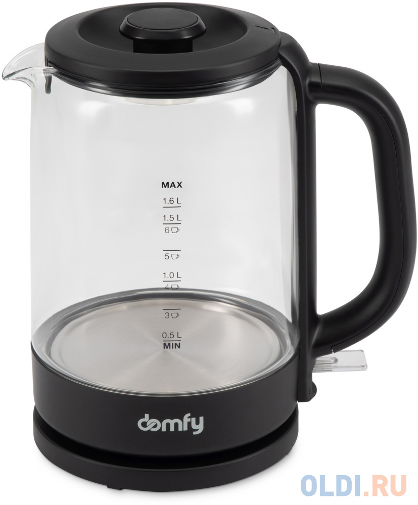 Чайник электрический Domfy DSB-EK304 2200 Вт чёрный 1.7 л стекло