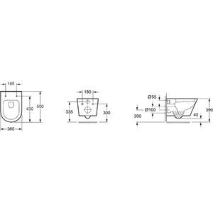 Унитаз подвесной безободковый BelBagno Tre с сиденьем микролифт (BB8001CHR/SC)