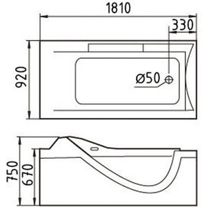 Акриловая ванна Gemy 180x90 с гидромассажем (G9055 K R)