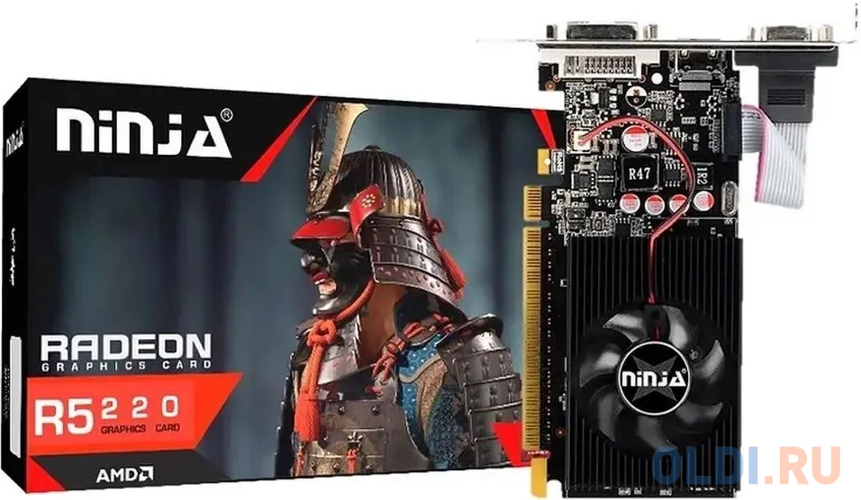 Видеокарта Ninja (Sinotex) R5 220 (80SP) 2GB DDR3 64-bit DVI HDMI CRT в Москвe