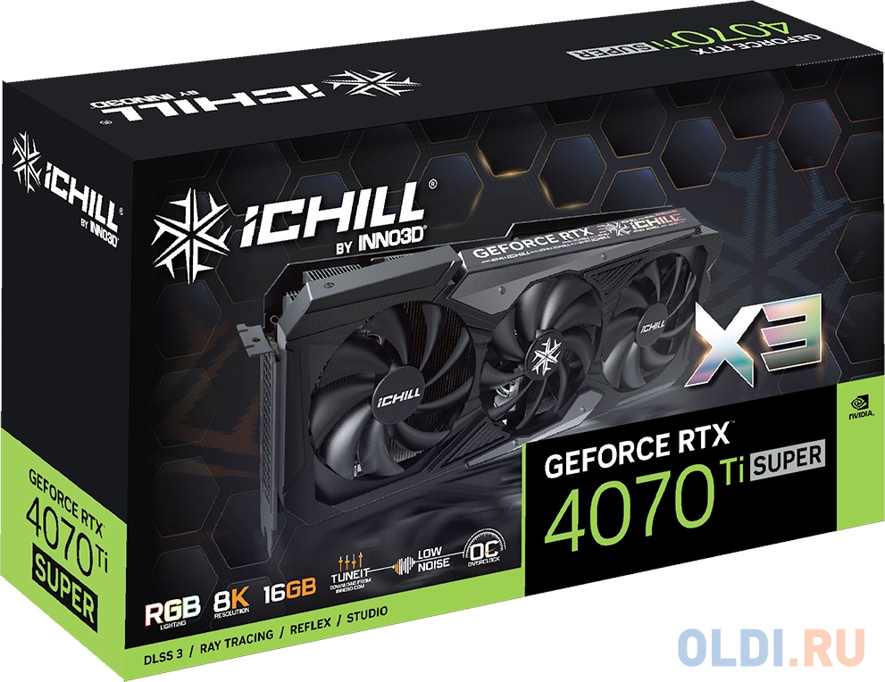 INNO3D RTX 4070 Ti Super iChill X3//RTX4070 Ti Super, DP*3,HDMI,16G,D6X