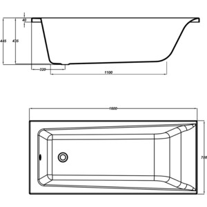 Акриловая ванна Cersanit Lorena 160х70 с каркасом (63322, RW-LORENA*160)