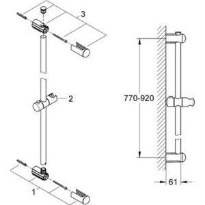 Душевая штанга Grohe Euphoria 90 см, хром (27500000)