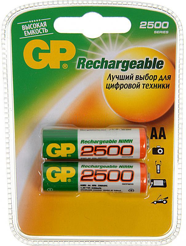 Аккумулятор GP 250AAHC AA NiMH 2500mAh (2шт)