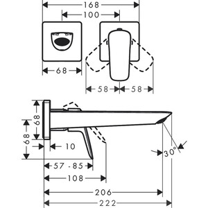 Смеситель для раковины Hansgrohe Logis Fine для механизма 13622180, хром (71256000)