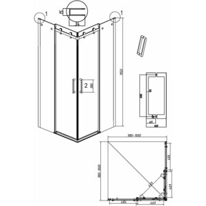 Душевой уголок Grossman Classic 100x100 тонированный, черный матовый (300.K33.04.1010.21.10) в Москвe