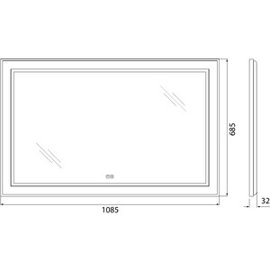 Зеркало BelBagno Spc-Kraft 110х70 с подсветкой, сенсор, подогрев (SPC-KRAFT-1085-685-TCH-WARM)