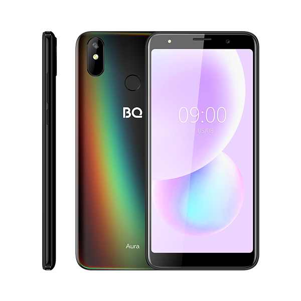 Смартфон BQ 6022G Aura, 5.99" 480x960 IPS, MediaTek MT6580M, 2Gb RAM, 16Gb, 3G, Wi-Fi, BT, Cam, 2-Sim, 2500 мА⋅ч, Micro-USB, Android 9.0, черный