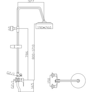 Душевая система Mixline ML2416 со смесителем и изливом, хром (4627173719070) в Москвe