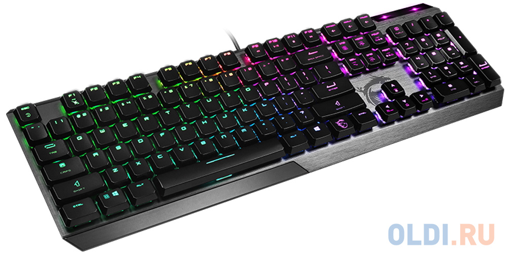 Gaming Keyboard MSI VIGOR GK50 LOW PROFILE, Wired, Mechanical, with Kailh Low Profile Tactile Keys, Floating Key Design, RGB, Black