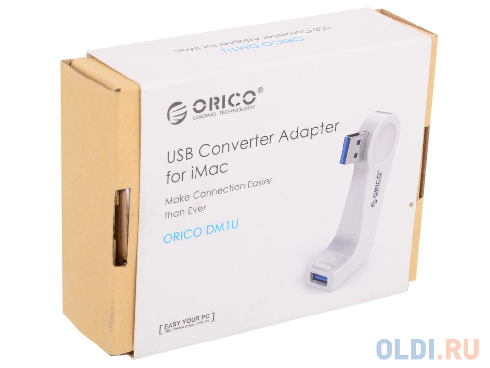 Концентратор USB Orico DM1U-WH 1 порт USB 3.0 белый в Москвe