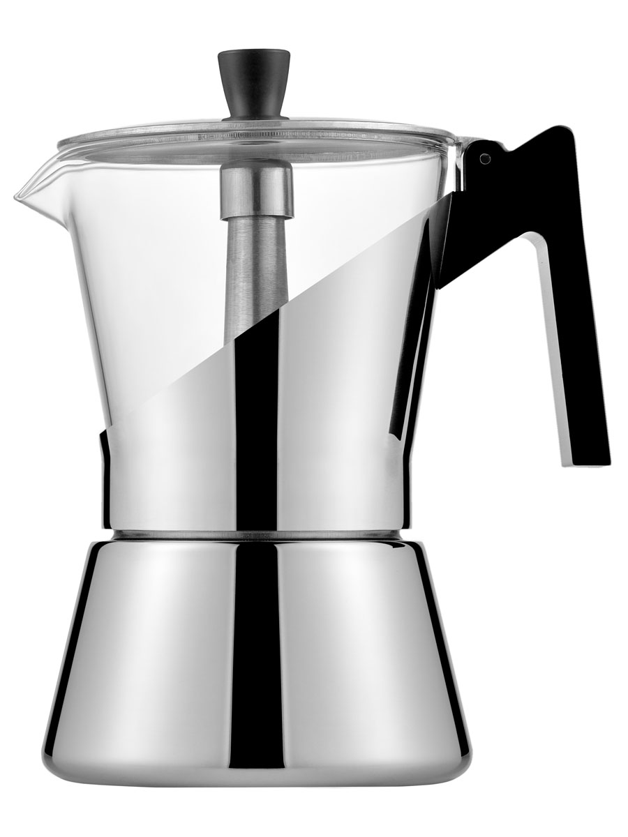 Кофеварка гейзерная ITALCO Cristallo Induction, кофе молотый, 300 мл, серебристый (255600/HDM)