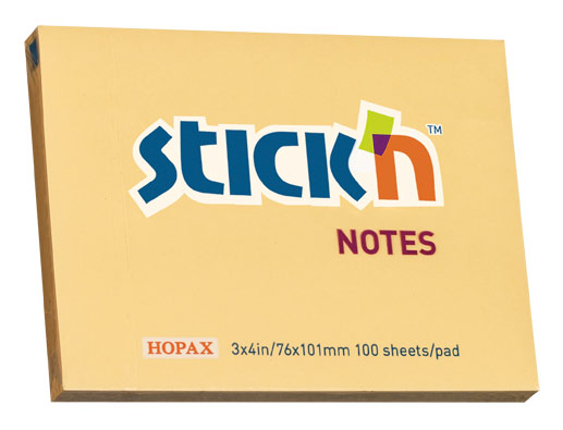 Блок самоклеящийся (стикеры) STICK`N, 100 листов, пастельный, оранжевый (21392)