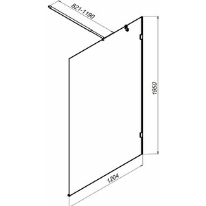 Душевая перегородка Am.Pm X-Joy 120х195 прозрачная, черная (W94WI-120-F1-BTE)