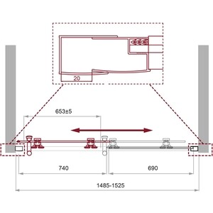 Душевая дверь BelBagno Uno 150х195 прозрачная, хром (UNO-195-BF-1-150-C-Cr)