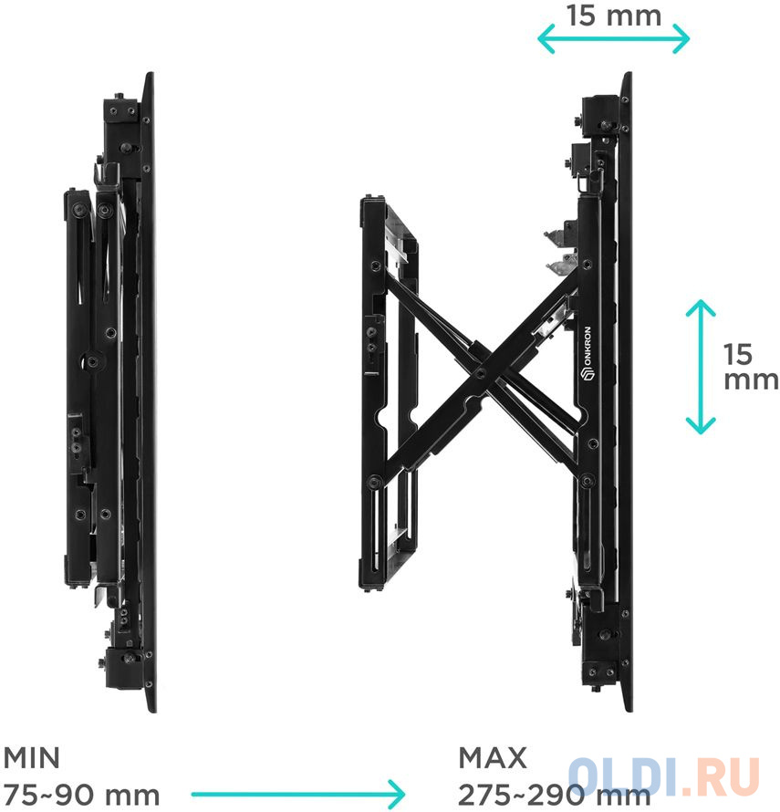 Кронштейн для телевизора Onkron PRO7G черный 32"-70" макс.50кг настенный наклонно-выдвижной в Москвe