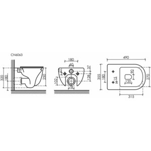 Унитаз подвесной безободковый Ceramicanova Modena Rimless с сиденьем микролифт, черный матовый (CN6063MB)