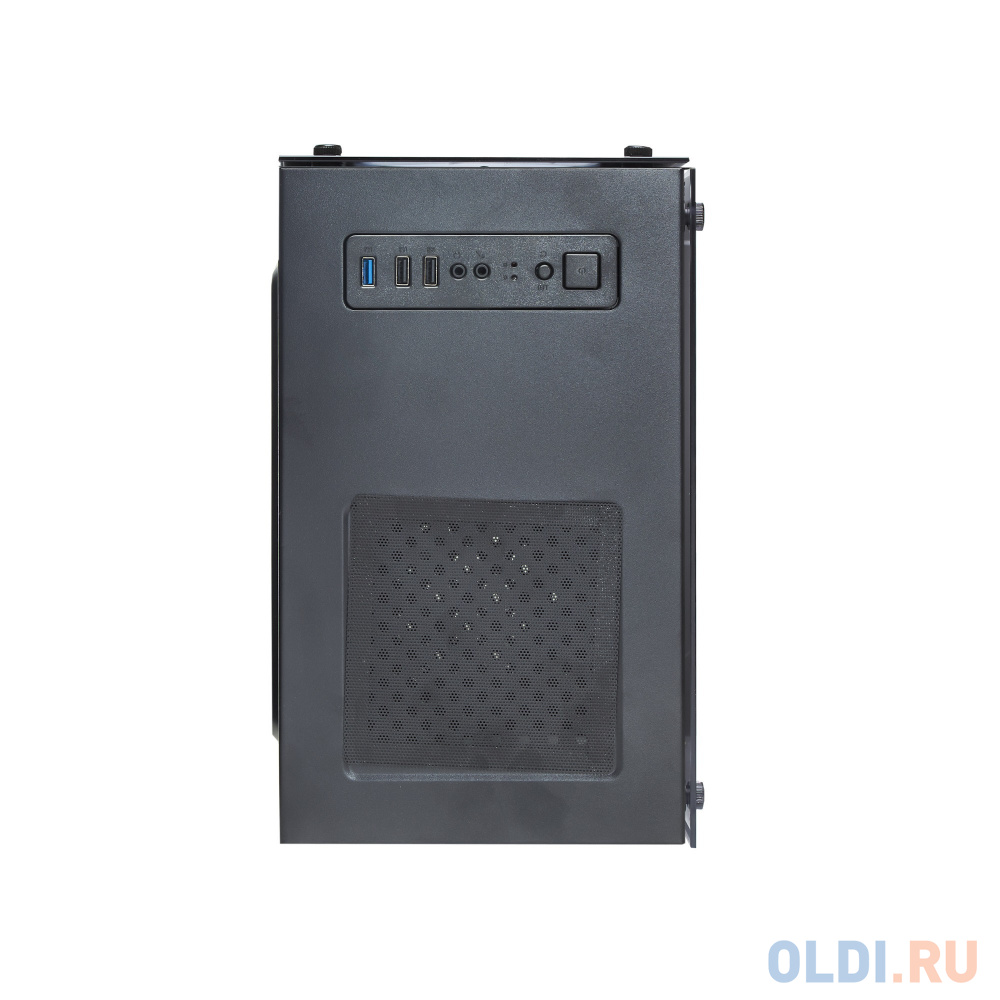 Корпус Minitower ExeGate Mistery X2-NPX500 (mATX, БП 500NPX с вент. 12 см, 2*USB+1*USB3.0, аудио, черный, 4 вент. 12см с RGB подсветкой, боковая панел