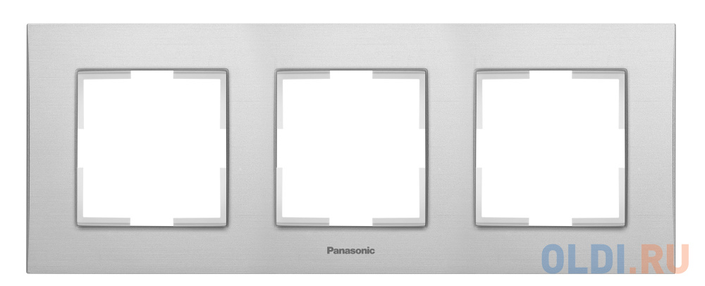 Рамка Panasonic Karre Plus WKTF08033AS-RU 3x горизонтальный монтаж металл серебро (упак.:1шт)