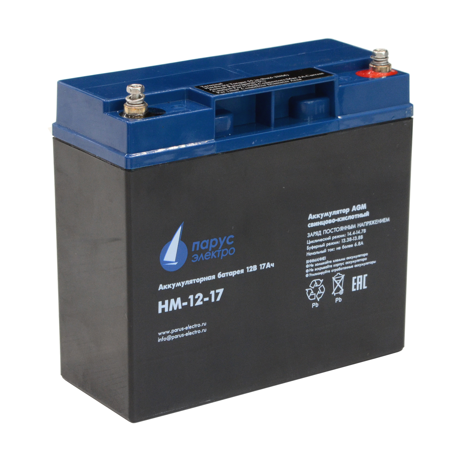 Аккумуляторная батарея для ИБП Парус электро HM-12-17, 12V, 17Ah (HM-12-17)