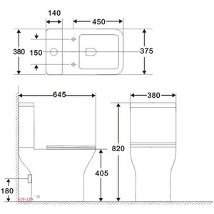 Унитаз-компакт безободковый Aquanet Cube 2-C с сидением микролифт (240208, 240209) в Москвe