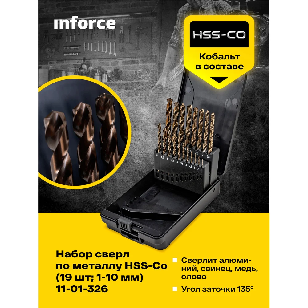 Набор сверл по металлу Inforce