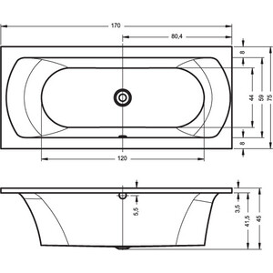 Акриловая ванна Riho Lima 170x75 с каркасом (B051001005, 2YNVN1015) в Москвe