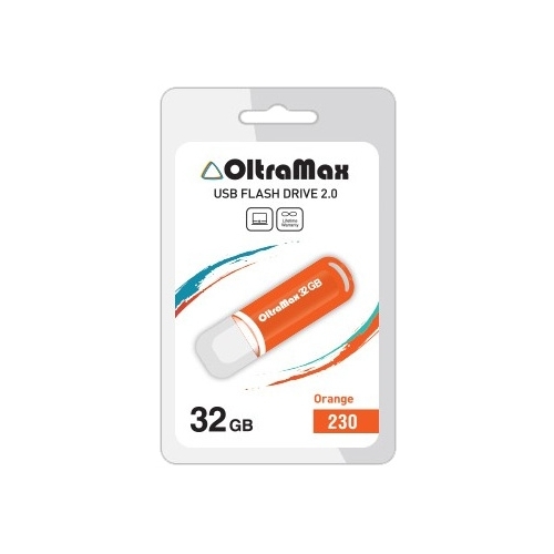 Флешка 32Gb USB 2.0 OltraMax 230, оранжевый (OM-32GB-230-Orange)