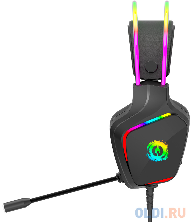 CANYON Darkless GH-9A, RGB gaming headset with Microphone, Microphone frequency response: 20HZ~20KHZ,  ABS+ PU leather, USB*1*3.5MM jack plug, 2.0M PV