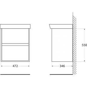 Тумба под раковину BelBagno Neon 50 два ящика, Rovere Scuro (NEON-500-2C-SO-RS)